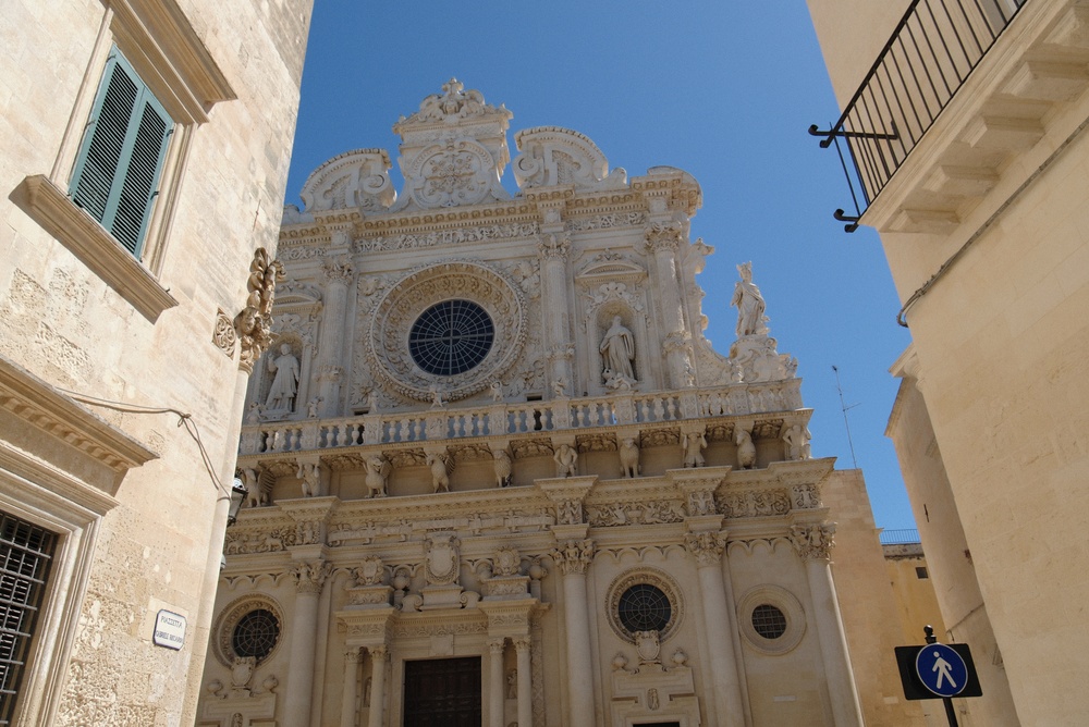 La façade baroque de la basilique Santa Croce à Lecce