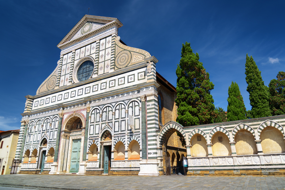 La façade en marbre de Santa Maria Novella à Florence