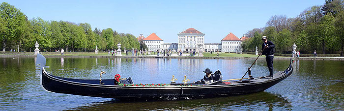 Le château de Nymphenburg à Munich vu depuis le parc