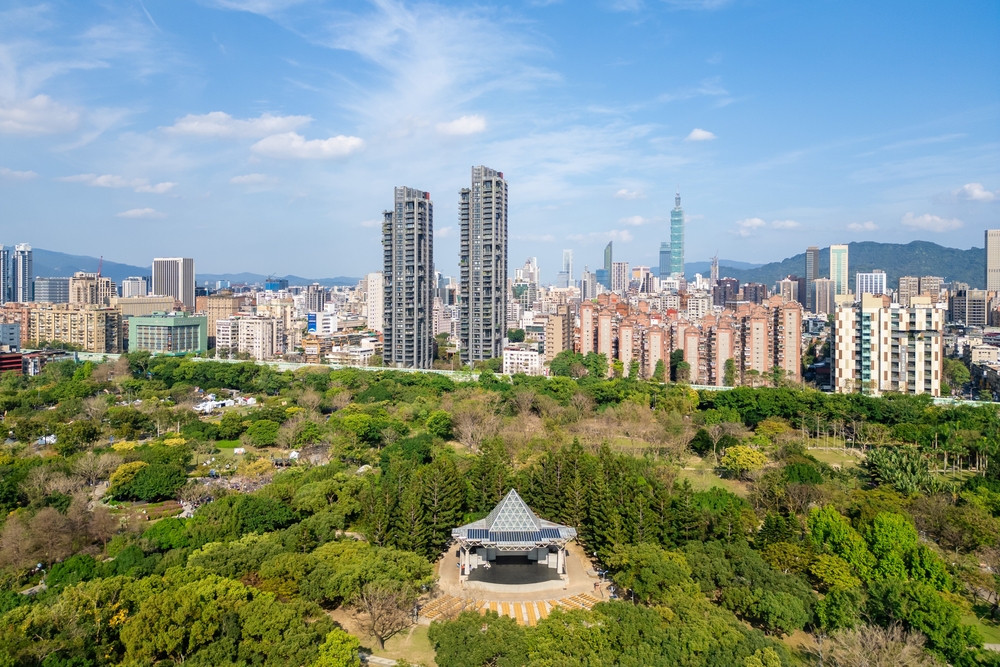 Vue aérienne de Da’an Forest Park à Taipei