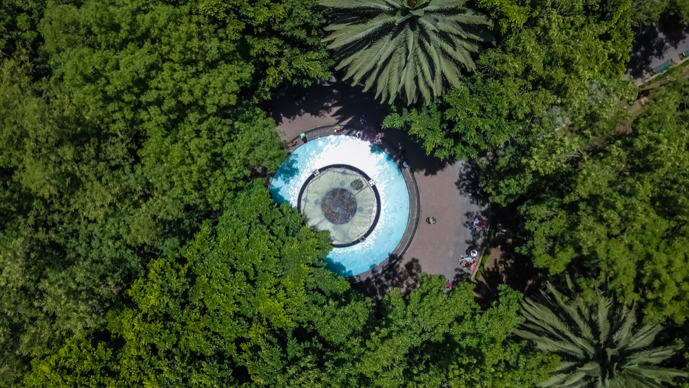 Où dormir à Mexico ? Les 6 meilleurs quartiers et de bons hôtels 14 Vue aérienne de l’église et du parc de Coyoacán à Mexico