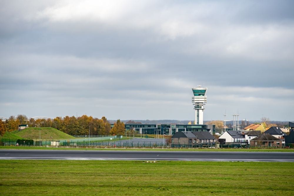 La tour de contrôle de Brussels Airport à Zaventem, près de Bruxelles