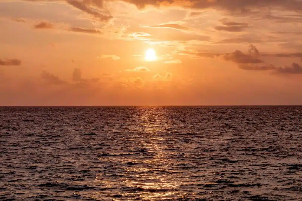 Coucher de soleil sur l’atoll de Dhaalu