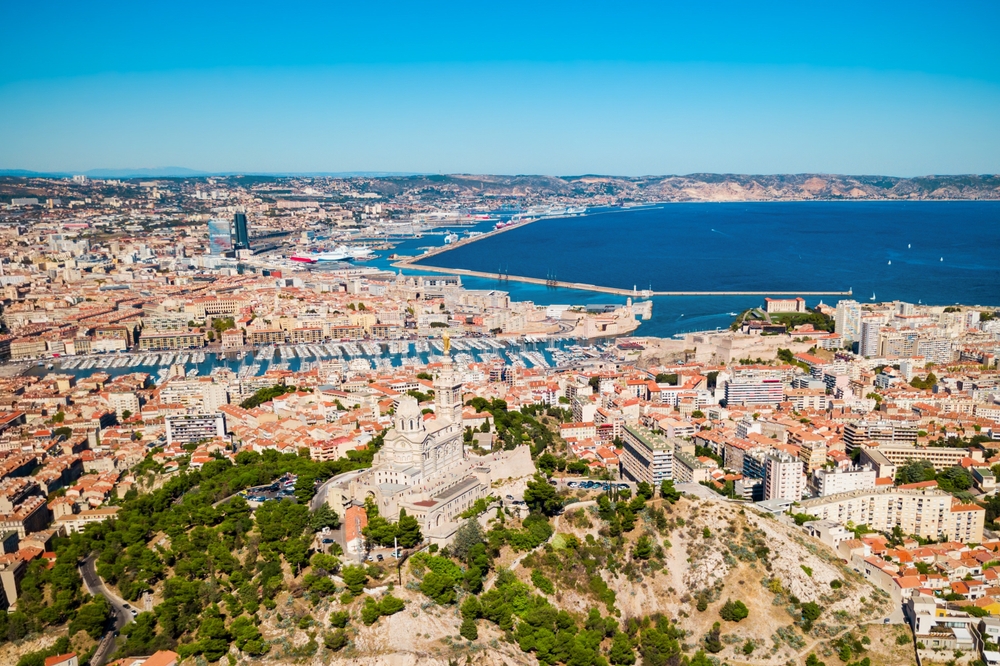 Vue panoramique aérienne de Marseille