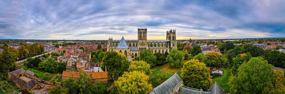 York Minster et les toits de York vus du ciel