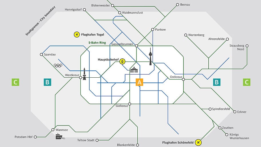 berlin public transport map Plan des transports en commun de Berlin